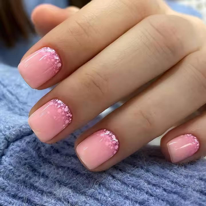 Uñas Postizas de Resina Minimalistas con Gradiente 24 PCS + Adhesivo + Linterna - 1