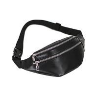 Bolso de pecho Vintage de Color sólido para mujer, bolso cruzado de cuero PU, bolsos de cintura con doble cremallera, riñonera informal - details 3