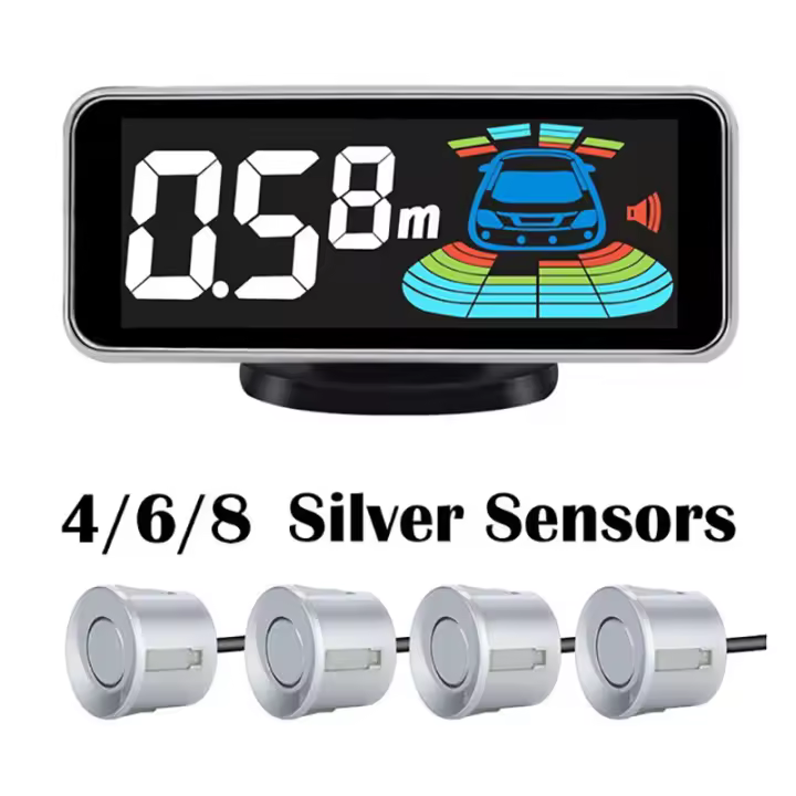 Kit de Sensor de estacionamiento de Radar múltiple, sistema de pantalla LED Parktronic, asistente de Detector de Monitor de respaldo, alarma de Sensor 4/6/8 - 1
