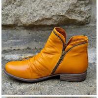 Botas Martin de otoño e invierno para mujer, botas cortas desnudas de PU con cremallera lateral y tacón bajo - details 0