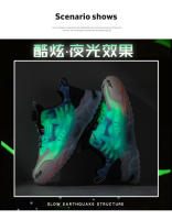 Mecha de hebilla giratoria de gran tamaño para pareja de papá, con suelas gruesas fluorescentes en superficie de cuero para calzado deportivo informal, novedad de 2024 - details 4