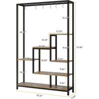 Soporte alto para plantas de interior de 5 niveles, estante de metal de 180 cm con 10 ganchos para colgar en S, estante de exhibición multiusos para bonsái de flores para interiores - details 15