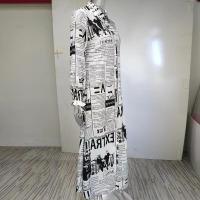 Vestido largo de verano para mujer, elegante, estampado, con botones, abertura lateral. - details 13