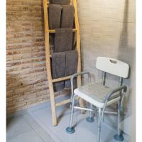 Silla Ducha Mayores (150 kg) con Refuerzo Doble Barra y Cojín, Taburete Baño Adulto, Blanco, Montaje sin Herramientas - Fabricado en España - details 5