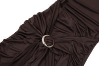 Mini vestido marrón de corte bajo sin espalda para mujer, vestidos plisados ​​de verano para chica fresca - details 15