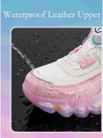 Zapatillas de deporte para niños, zapatos deportivos antideslizantes para niñas, zapatos de cuero impermeables para niños, zapatillas de tenis informales ligeras y bonitas de color rosa para correr - details 4