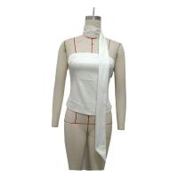 TRAFZA Tops de tubo de bufanda delgada Vintage para mujer, Tops sin mangas de Color sólido, textura de satén de seda Vintage para mujer, Tops Sexy - details 2