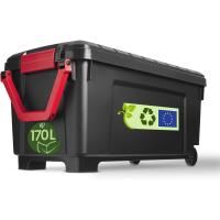 Caja de almacenamiento de plástico grande Caja de garaje de 60 l Lote de 3 SIA-60 Negro Apilable - details 12