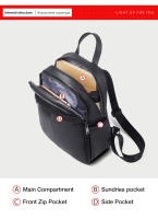 FOXER-Mochila De cuero dividido para mujer, bolso escolar de gran capacidad, bolso de viaje para oficina - details 10