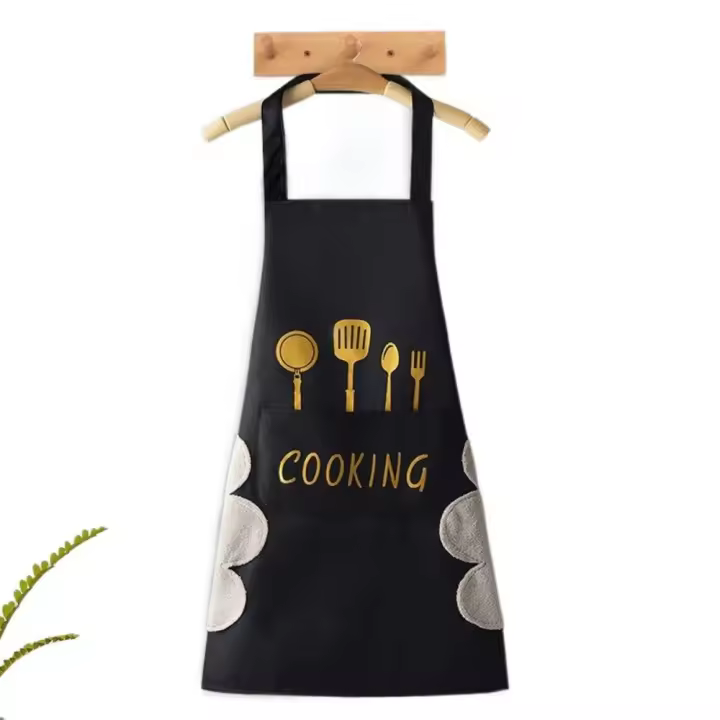 Delantal impermeable resistente al aceite con bolsillos, ropa de trabajo para restaurante, accesorios de cocina, uniformes - 1