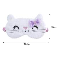 Lindo gato suave dormir cubierta de ojos máscara Animal tela de felpa venda para los ojos relajarse niñas señora para viajar en casa cuidado de los ojos - details 2