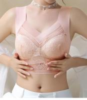 L-6L sujetador grande para mujer, Push Up de seda helada, Bralette superior sin costuras, sujetadores de encaje inalámbricos para verano, Top de talla grande, lencería, ropa interior 15019 - details 5