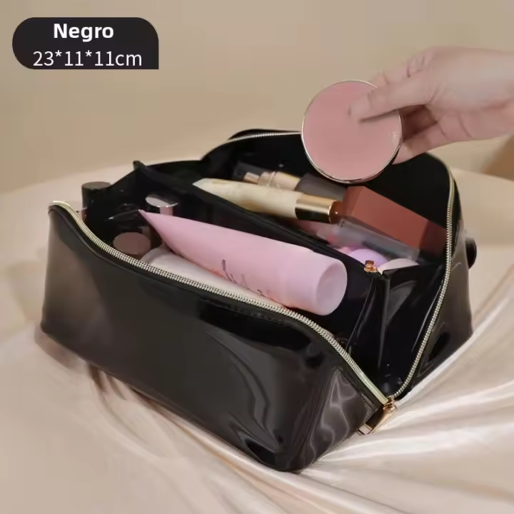Bolsa de Maquillaje Grande Capacidad Organizador de Cosméticos Portátil con Cierre de Hebilla - 1
