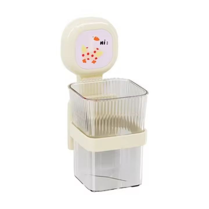 Caja de almacenamiento con ventosa de plástico, estante de almacenamiento para ducha transparente para ahorrar espacio, montado en la pared, sin perforación, cesta de almacenamiento para baño - 1