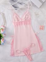Conjunto de camisón y braguita de diseño encantador con tirantes finos y cuello en V, ropa sexy para mujer - details 26