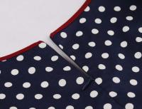 Vestido de Verano Vintage Hepburn Polka Dot de Contraste Cuello Cuadrado de los 50 Cintura Alta - details 19