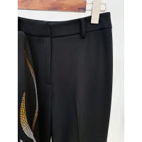 Traje de pantalón de talla grande con cuentas de diamantes para mujeres, pantalón acampanado, blazer corto con cinturón, conjunt - details 5