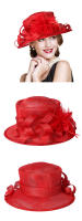 Sombrero de iglesia Sinamay negro de lujo para mujer, elegante sombrero de boda con plumas, sombreros de copa para novia, gorro Derby para fiesta de cóctel, sombrero para mujer - details 2