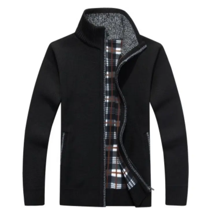 Suéter de cuello alto para hombre, cárdigan informal, top de otoño cómodo y a la moda - 1