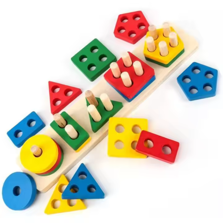 Juguetes Montessori para niños y niñas, clasificación y apilamiento de madera, juguetes educativos preescolares, reconocimiento de Color - 1