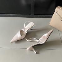 Zapatos de tacón alto plateados puntiagudos para mujer stiletto back zapatos individuales vacíos nuevos con falda bolsa cabeza sandalias zapatos de mujer - details 10
