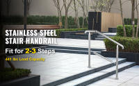 SucceBuy Decoración de pasamanos de escalera exterior ajustable de acero inoxidable de 1 a 3 escalones - details 0