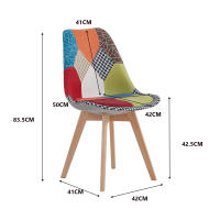 EGOONM-Sillas de comedor modernas con patas de madera maciza, muebles para el hogar, sillas de Bar, ocio, oficina, Patchwork, 4 piezas por juego - details 0