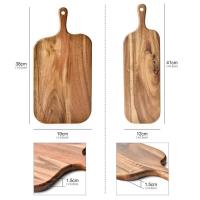 Tablas de cortar de madera gruesas, herramientas de cocina antimoho, tabla de charcutería con mango, tabla de queso de madera para platos de pan y fruta - details 0
