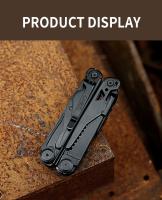 1 multiherramienta GHK 22 en 1 con cuchillo plegable, alicates, cortador de cables, tijeras, sierra, clip para cinturón, alicates, llave hexagonal múltiple - Acero inoxidable - Para hombres - Ideal para trabajo, EDC, camping, mochilero, supervivencia - Gr - details 17