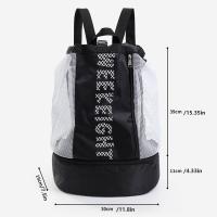 Mochila de malla para natación seca y húmeda, bolsa de almacenamiento transparente y transpirable para ciclismo, bolsillo para zapatos, mochila escolar Visible de gran capacidad para viaje - details 0