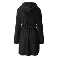 Pijama tipo jersey con capucha para mujer, albornoz cálido de color sólido para el hogar, 2024 - details 14