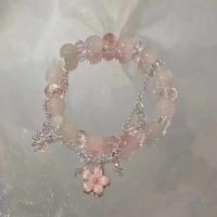 Pulsera de Cristal con Cuentas Sencillas Estilo Coreano con Flores de Pato y Plumas - details 7