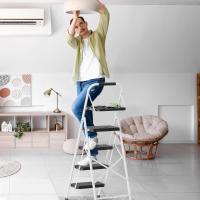 Escaleras Plegables de 150KG Pedales Antideslizantes Anchos Taburete Escaleras de Mano de Acero - details 57