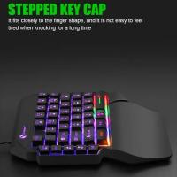 Mini teclado de una mano, teclado USB ultradelgado para juegos, retroiluminación con cable, Teclado mecánico para juegos, PC de escritorio - details 7