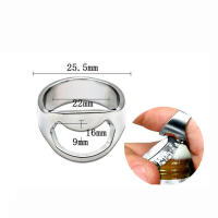 Abridor de botellas de cerveza portátil para el hogar y la vida, removedor de tapa de frascos, diseño de anillo de dedo, acero inoxidable, 1/3 piezas - details 6