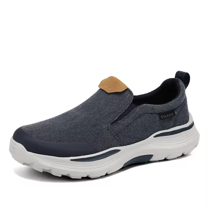 Primavera y verano nuevos mocasines de un pedal de gran tamaño zapatos casuales de manga transpirable de lona zapatos de conducción sueltos perezosos - 1