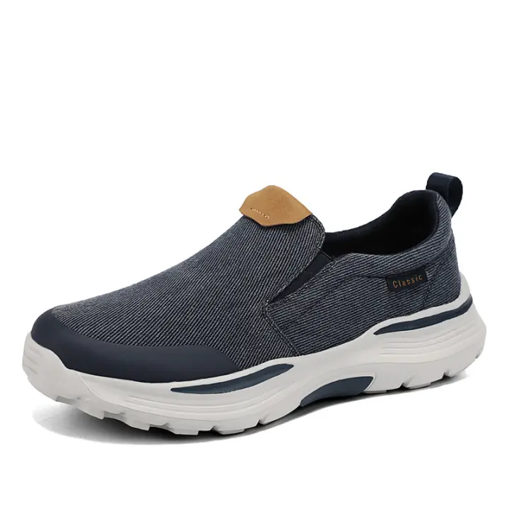 Primavera y verano nuevos mocasines de un pedal de gran tamaño zapatos casuales de manga transpirable de lona zapatos de conducción sueltos perezosos - 1