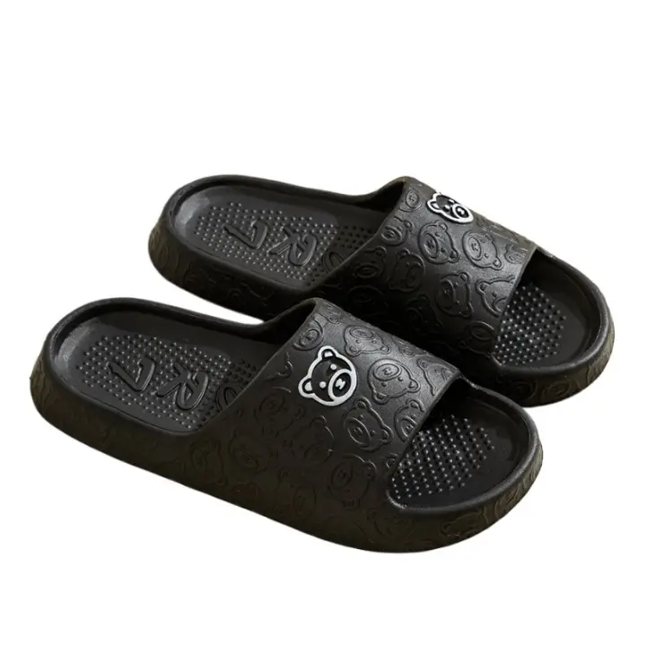 Zapatillas de Hombre de Verano Dibujos de Osito, Suela Suave y Gruesa, Antideslizante, Chanclas Exquisitas para Baño, Playa, Aire Libre para Parejas - 1
