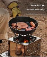 Mini leña de acero inoxidable para acampar, hacer picnic, estufa de carbón plegable, parrilla de barbacoa calentada al aire libre - details 5