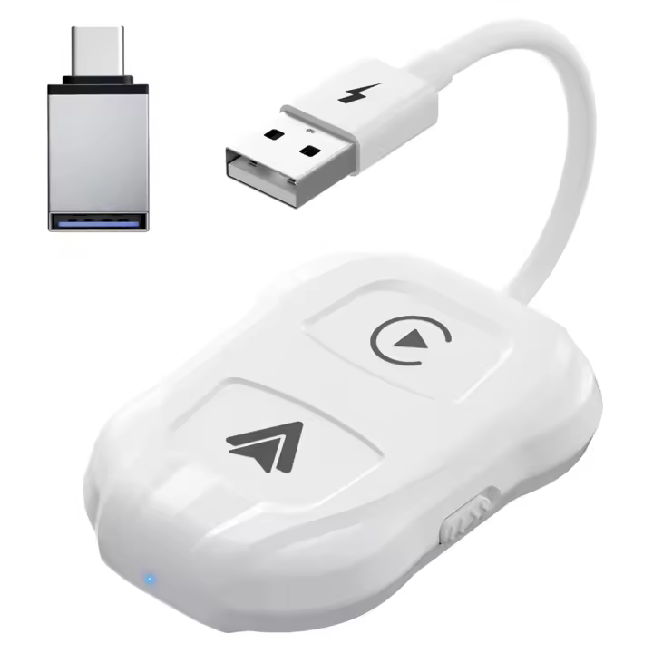 Adaptador inalámbrico Carplay Android Auto, Dongle Plug & Play, para todos los coches con cable CarPlay, IOS 10 + Android 11 + teléfonos - 1