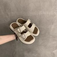 Sandalias Platas Suaves de Verano Estilo Coreano de Medio Dragón para Mujeres - details 2