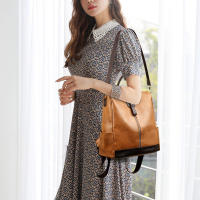Mochila de viaje para mujer de cuero PU vintage gran capacidad bolsa escolar para adolescente bolsa de negocios femenina bolsa de lujo - details 1