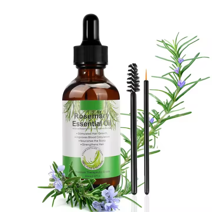 SOCATFOT Crecimiento de aceite, aceite para el cabello 100% natural prensado en frío, aceites esenciales de romero multiusos para la piel, aromaterapia para mujeres y hombres - 1