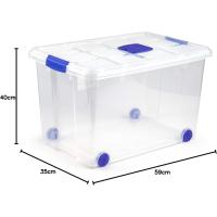 Caja de Almacenaje con todos tamaños plástico de alta calidad, reutilizable y reciclable resistente con tapa ,cierres y ruedas 5/12/16/25/30/31/35/36/46/55/56/57/61litros marca PlacticForte - details 9