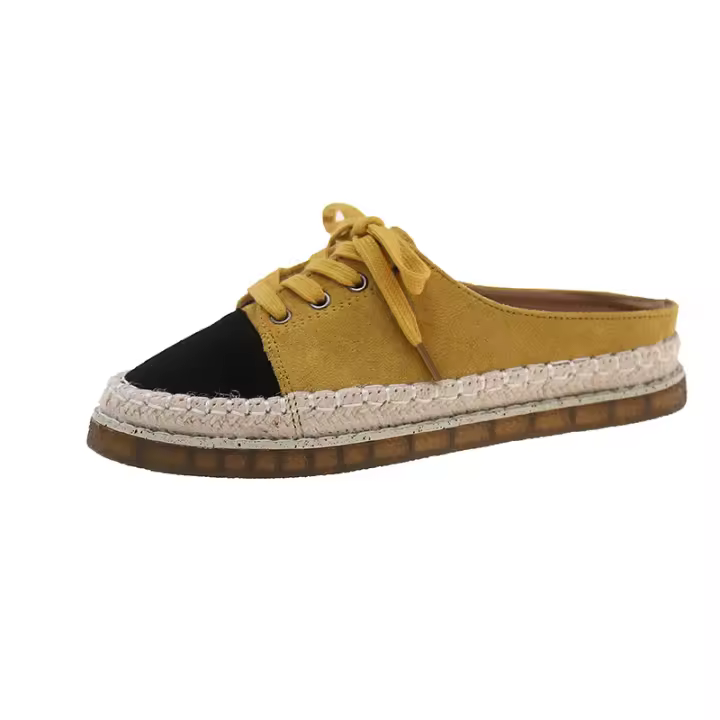 Zapatillas Planas de Punta Cerrada para Mujeres Verano Retro Sandalias Perezosas Zapatos de Pescador - 1