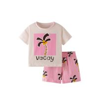 Conjunto de dos piezas para niñas, nueva camiseta de manga corta para niños medianos y pequeños de verano, conjunto para niños - details 2