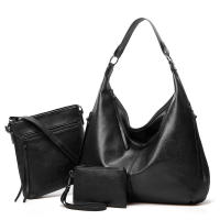 Bolso de hombro de piel sintética para mujer, conjunto de tres piezas, suave - details 18