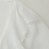 Camisa holgada de manga larga con decoración en capas y cuello en V, estilo informal dulce, nueva ropa de verano para mujer 2025 - details 10