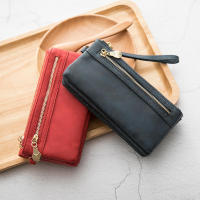 Cartera larga estilo para mujer, grande, estuche con compartimentos, negro, tono dorado - details 13