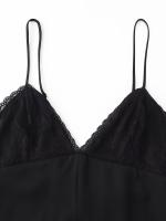 Ropa de mujer europea y americana temperamento ajustado con cuello en V empalme de encaje vestido de tirantes sin espalda - details 3